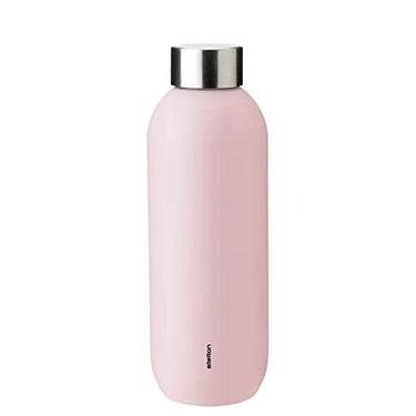 Stelton Keep Cool Thermos Bottle - Thermo Drinking Bottle - Double-Walled Insulated Jug - Modern Design Thermo Mug for Water, Hot & Cold Drinks, Coffee, Tea - 0.6 Liters, Light Gray on Sale